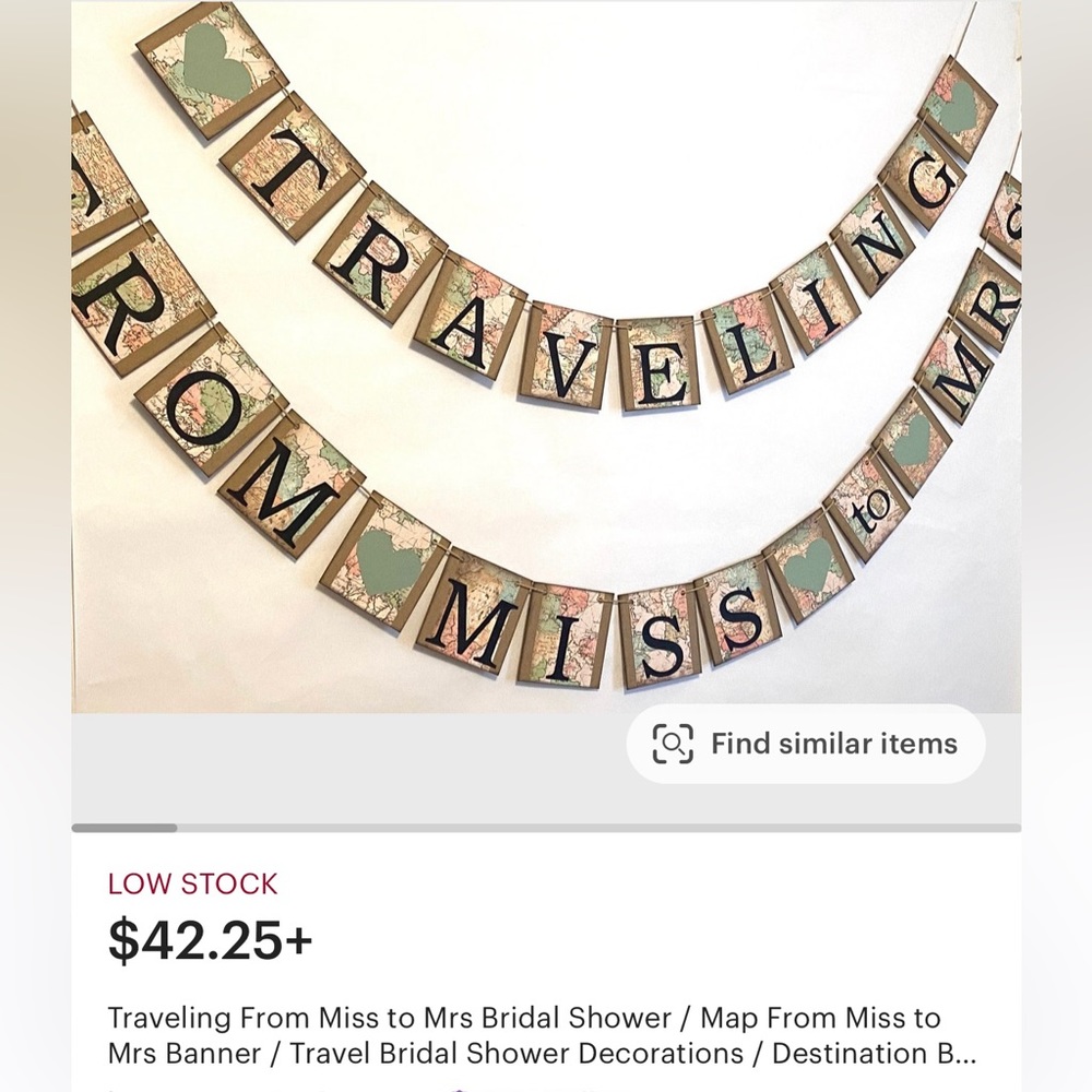 Traveling From Miss to Mrs Bridal Shower Banner